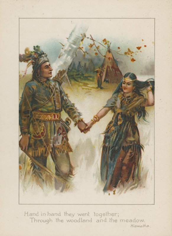 Käsi kädessä he kulkivat yhdessä läpi metsän ja niityn (chromolitho) tekijältä Henry Marriott Paget