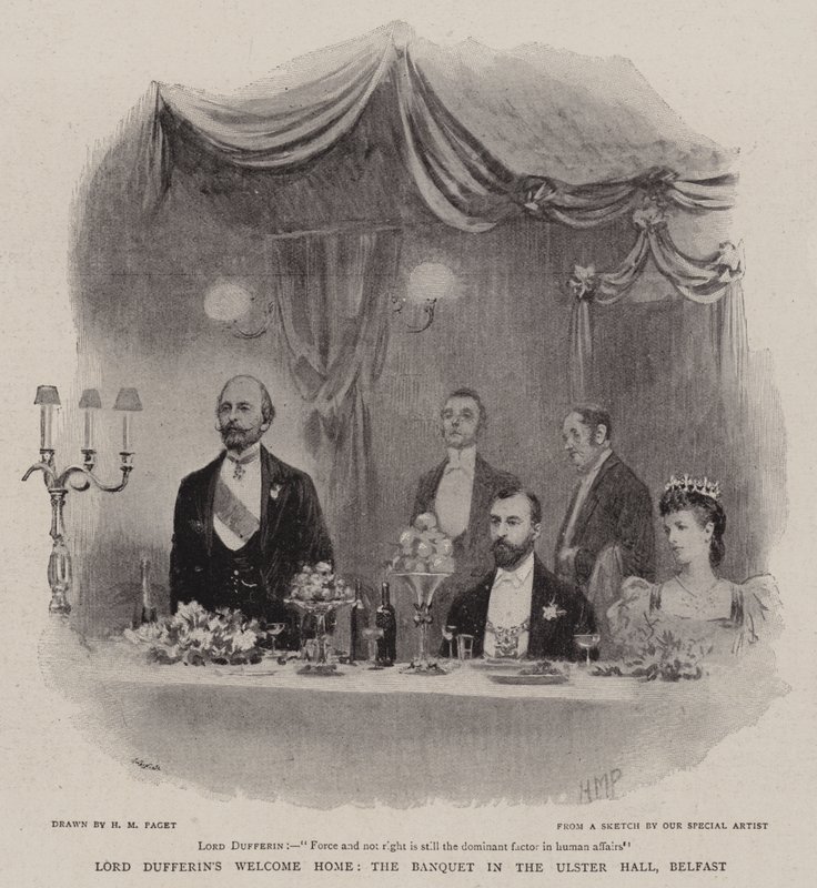 Lordi Dufferin Tervetuloa kotiin, juhlat Ulster Hallissa, Belfastissa tekijältä Henry Marriott Paget