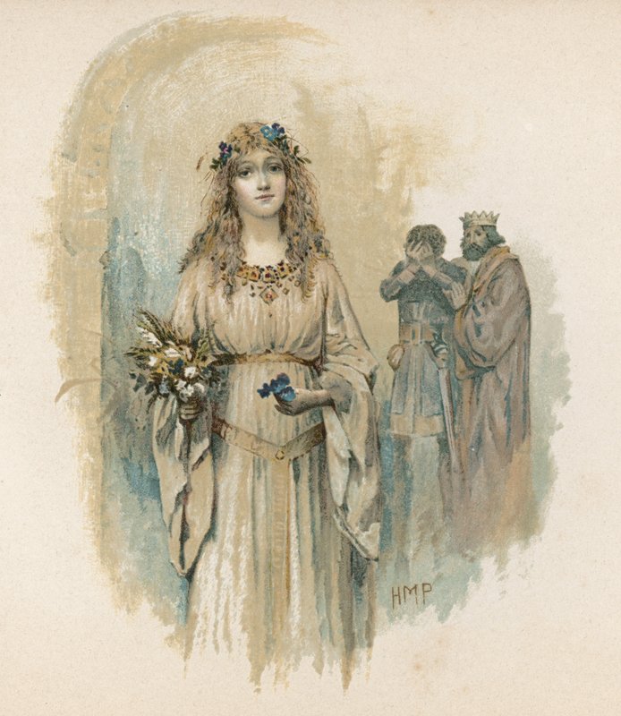 Ophelia Hamletista (chromolitho) tekijältä Henry Marriott Paget