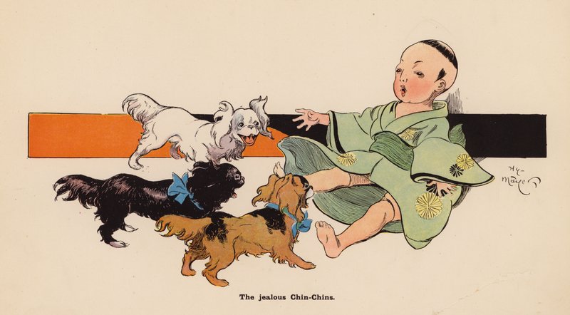 Kuvitus japanilaisen nuken seikkailuihin (värilitografia) tekijältä Henry Mayer