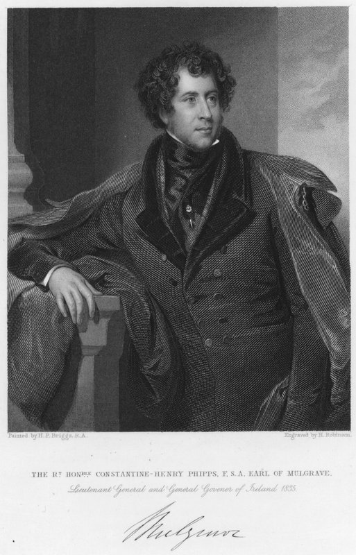 Oikea Constantine-Henry Phipps, F S A, Earl of Mulgrave, kenraaliluutnantti ja Irlannin kenraalikuvernööri tekijältä Henry Perronet (after) Briggs