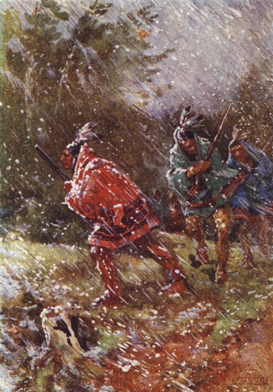 Sotapolulla talvella (väri litho) tekijältä Henry Sandham