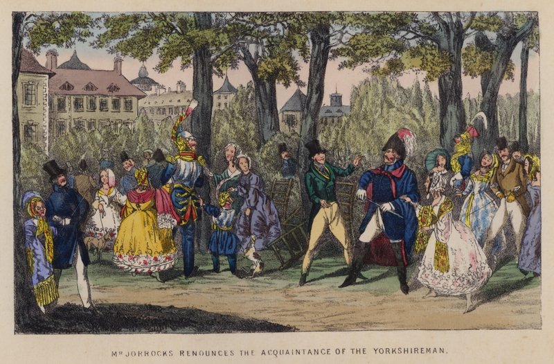 Kuvitus Jorrocksille Jollities ja Jollities (väri litho) tekijältä Henry Thomas (after) Alken