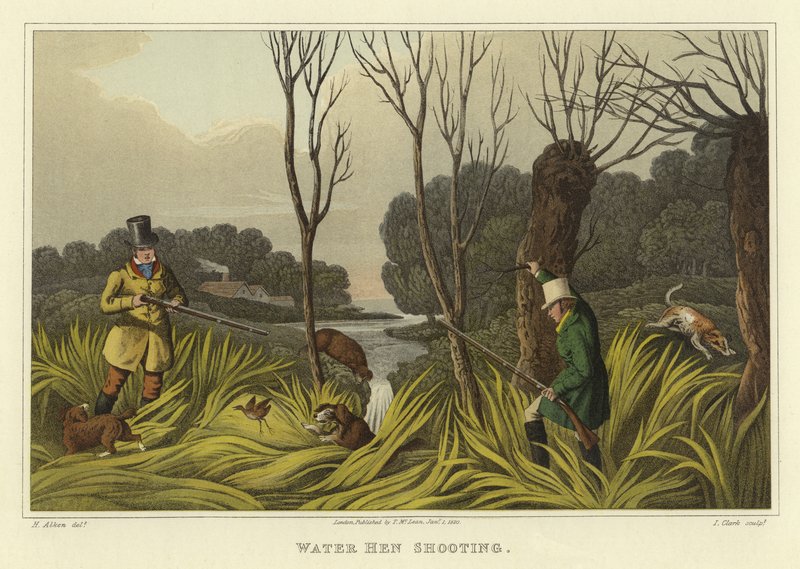 Vesikana ammunta (chromolitho) tekijältä Henry Thomas Alken