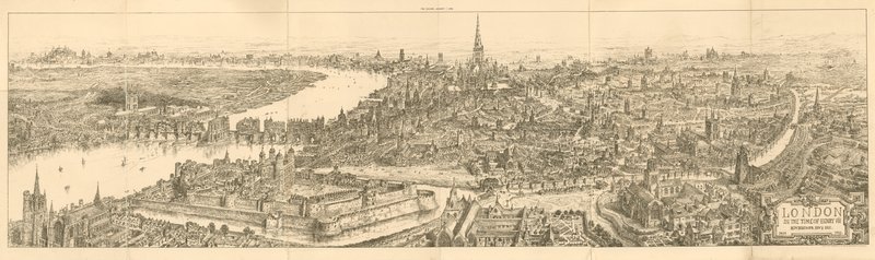 Näkymä Lontoosta kuningas Henrik VIII:n aikana tekijältä Henry William Brewer