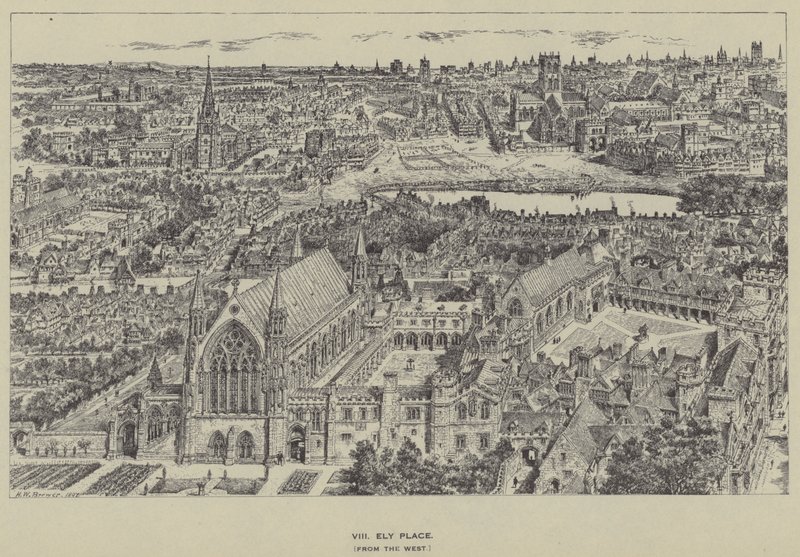 Ely Place, lännestä tekijältä Henry William Brewer