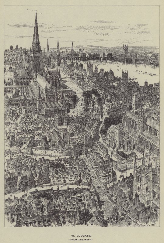 Ludgate, lännestä tekijältä Henry William Brewer