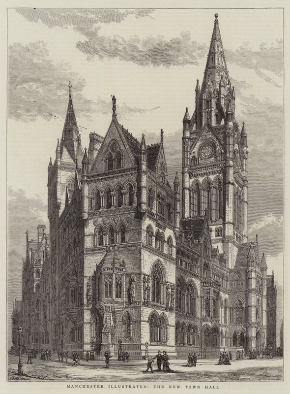 Manchester Illustrated, uusi kaupungintalo tekijältä Henry William Brewer