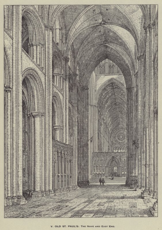 Old St Pauls, The Nave ja East End tekijältä Henry William Brewer