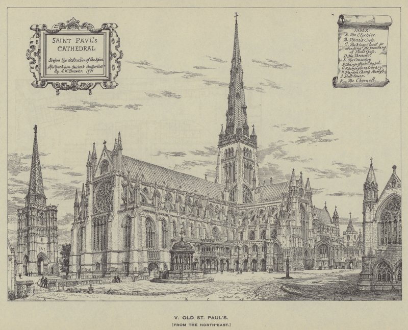 Old St Pauls, koillisesta tekijältä Henry William Brewer