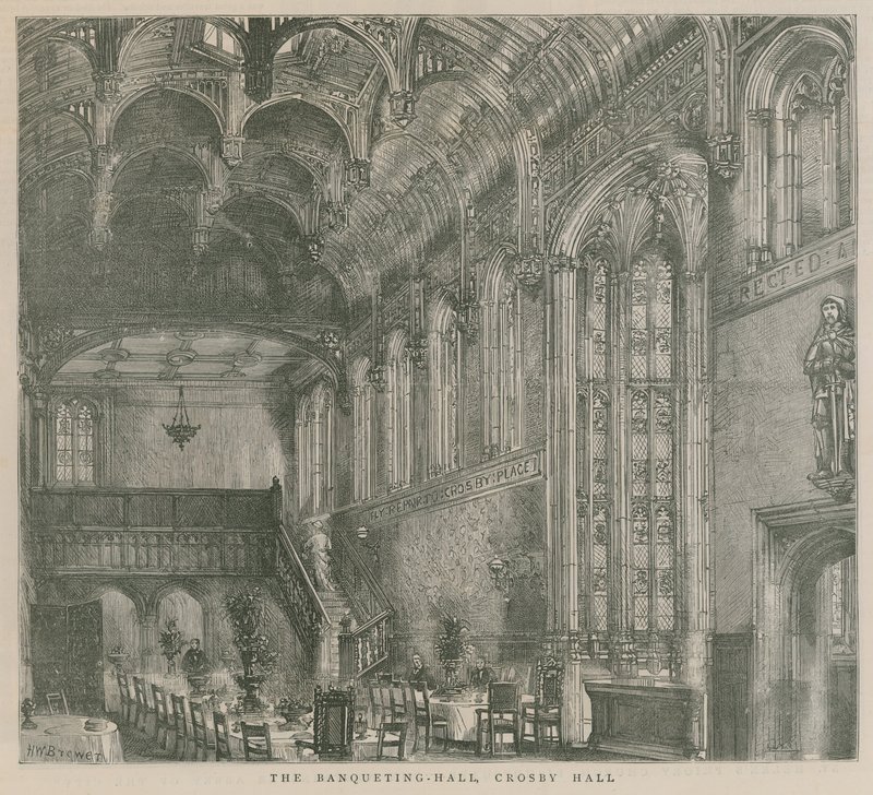Juhlasali, Crosby Hall, Lontoo tekijältä Henry William Brewer