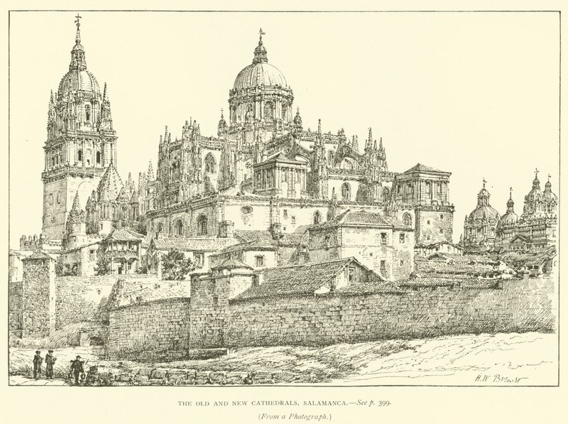 Vanha ja uusi katedraali, Salamanca (kaiverrus) tekijältä Henry William Brewer