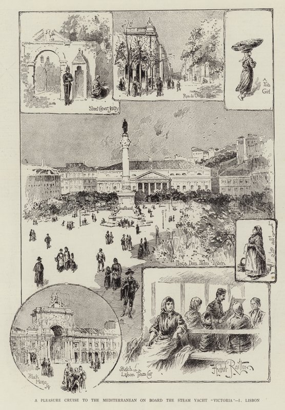 Nautintoristeily Välimerelle höyryjahdilla Victoria, I, Lissabon tekijältä Herbert Railton