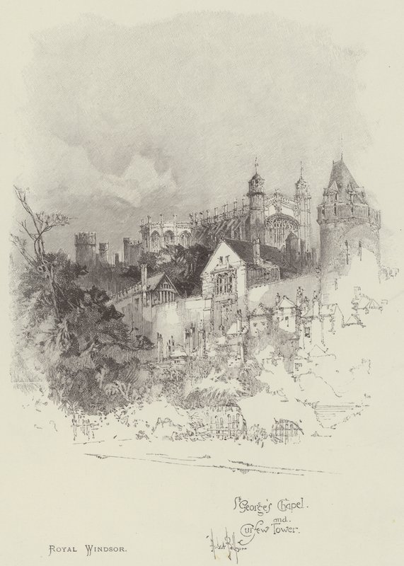 Pyhän Yrjön kappeli ja Curfew Tower tekijältä Herbert Railton