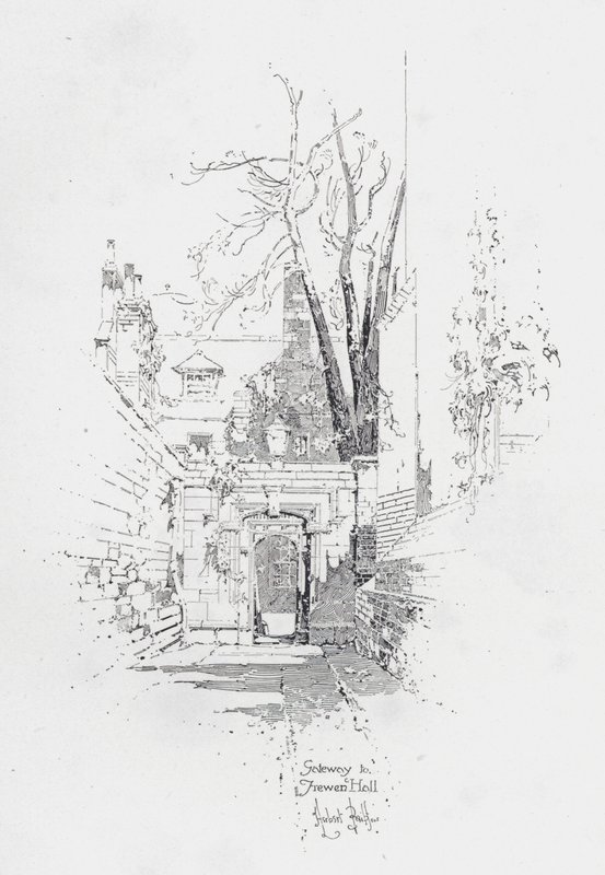 Portti Frewen Halliin, Oxford (litho) tekijältä Herbert (after) Railton