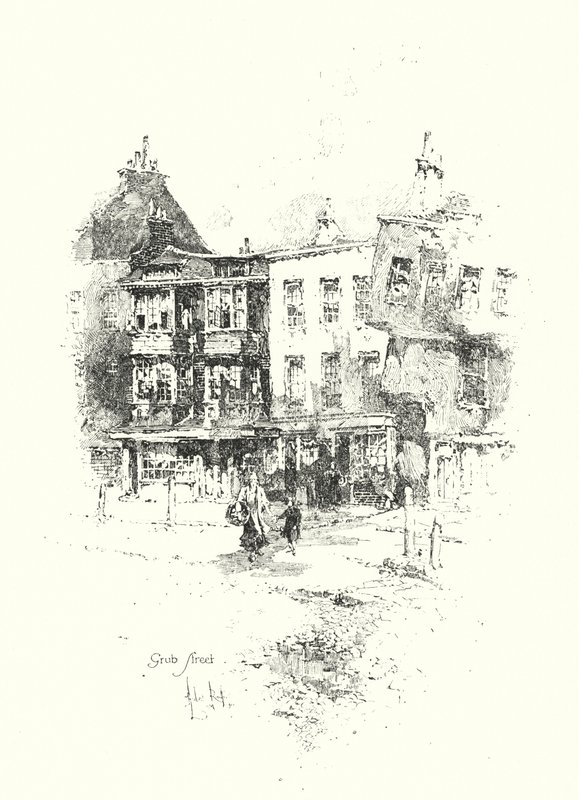 Grub Street, Lontoo (litho) tekijältä Herbert (after) Railton