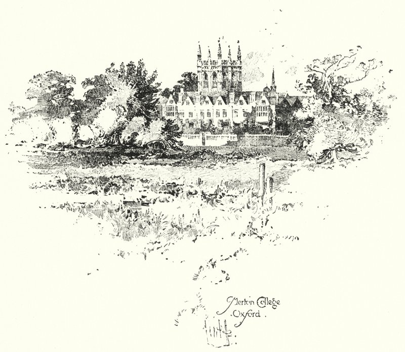 Merton College, Oxford (litho) tekijältä Herbert (after) Railton