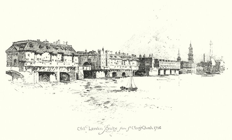 Old London Bridge, Pyhän Olaven kirkosta tekijältä Herbert (after) Railton