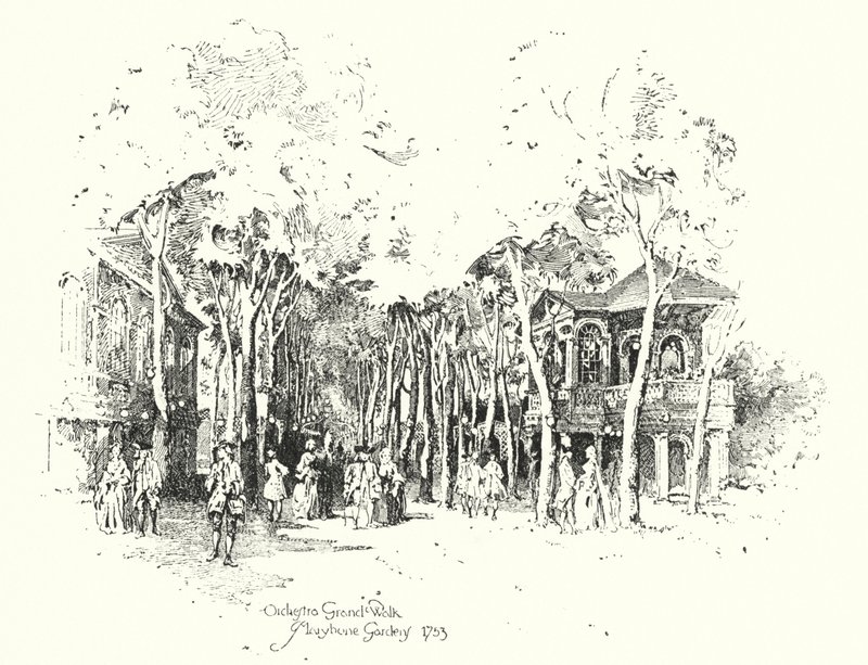 Orchestra Grand Walk, Marylebone Gardens tekijältä Herbert (after) Railton