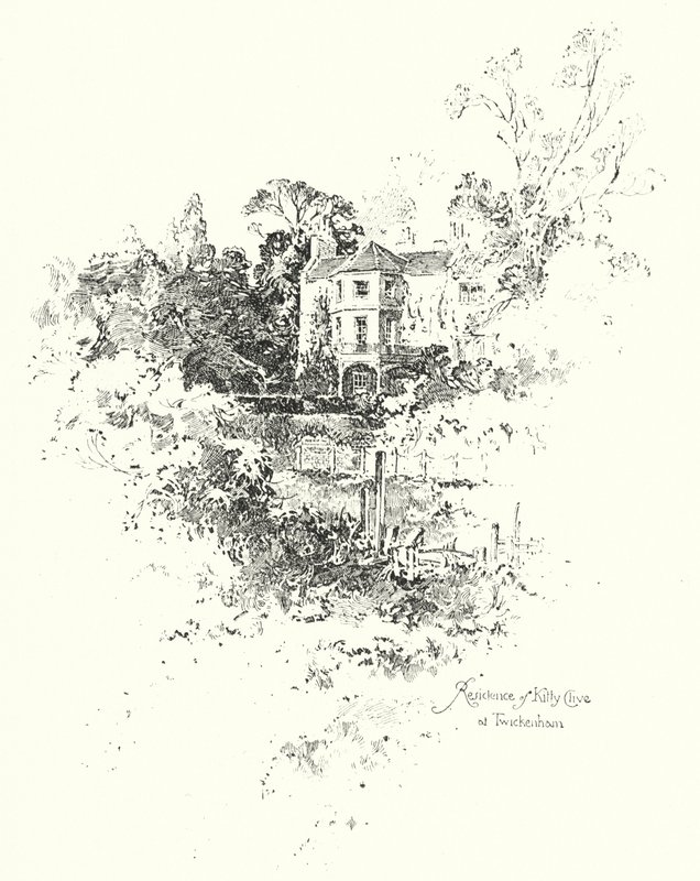 Kitty Cliven asuinpaikka, Twickenham, Lontoo (litho) tekijältä Herbert (after) Railton