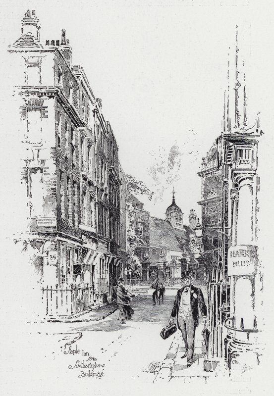 Staple Inn Southampton Buildingsista (kaiverrus) tekijältä Herbert (after) Railton