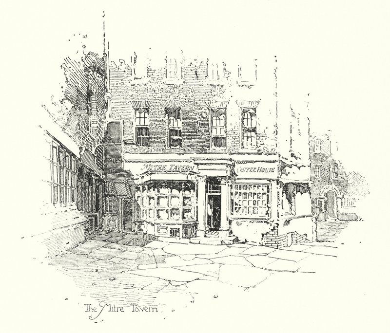 Mitre Tavern, Lontoo (litho) tekijältä Herbert (after) Railton