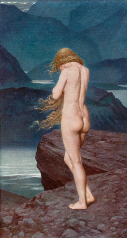 Eeva maanpaossa tekijältä Herbert Gustave after Schmalz