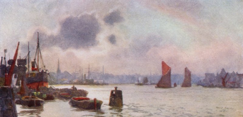 Lavender Wharf (väri litho) tekijältä Herbert Menzies (after) Marshall