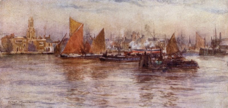 Limehouse Reach (väri litho) tekijältä Herbert Menzies (after) Marshall