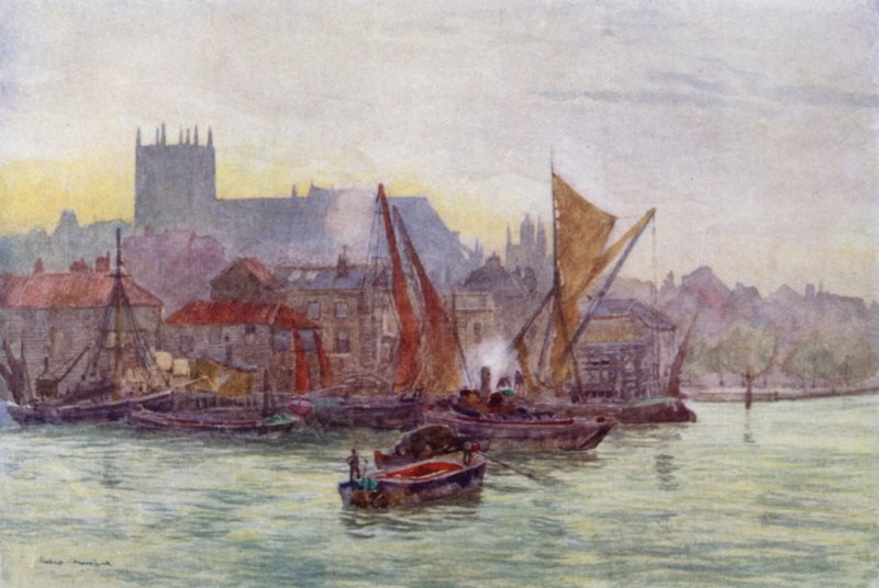Millbank, Westminster (väri litho) tekijältä Herbert Menzies (after) Marshall