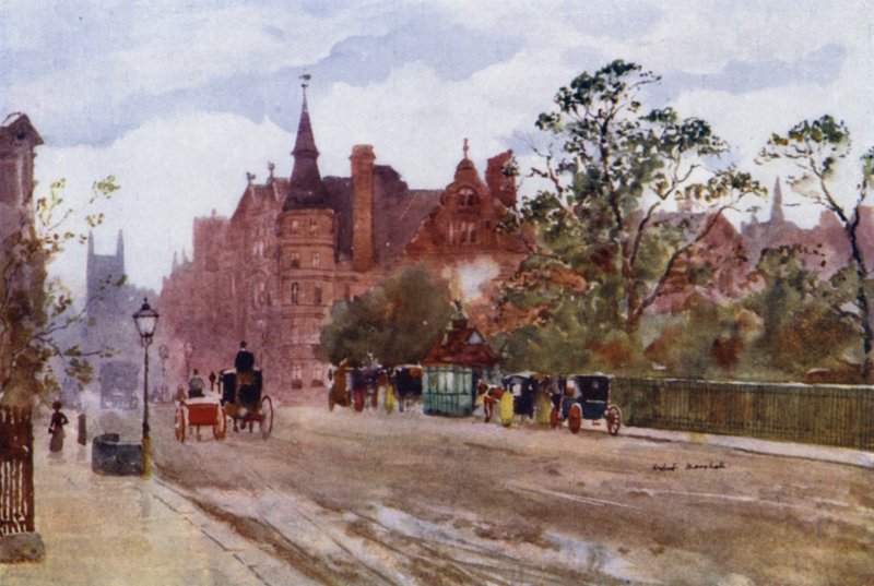 Pont Street, Chelsea (väri litho) tekijältä Herbert Menzies (after) Marshall