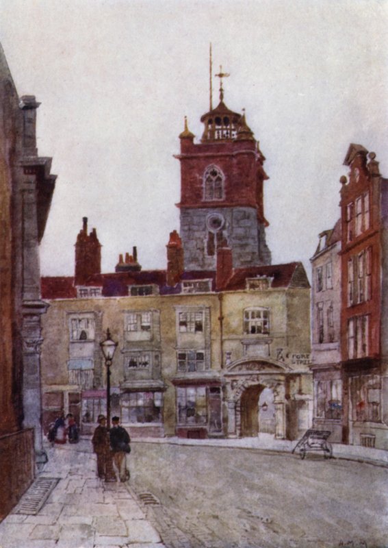St Giles, Cripplegate (väri litho) tekijältä Herbert Menzies (after) Marshall