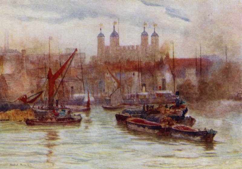 Lontoon Tower (väri litho) tekijältä Herbert Menzies (after) Marshall