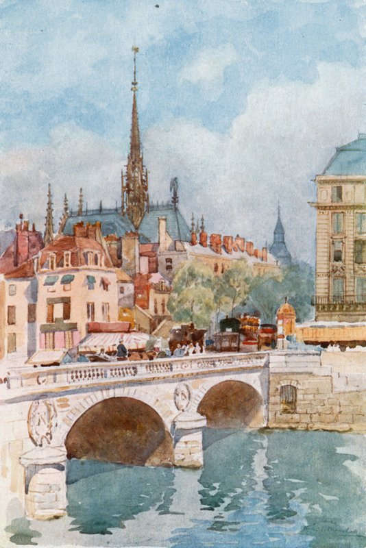 Pont St Michel ja Ste Chapelle, Pariisi tekijältä Herbert Menzies Marshall