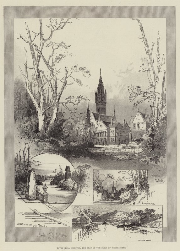 Eaton Hall, Chester, Westminsterin herttuan istuin tekijältä Herbert Railton