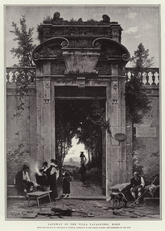 Villa Cavallierin portti, Rooma tekijältä Hermann David Salomon Corrodi
