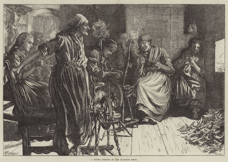 Talvi-ilta Baijerin Tirolissa tekijältä Herman Gustave Herkomer
