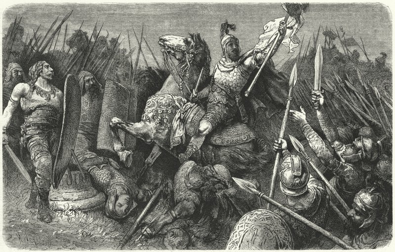 Belisarius hyökkää ostrogootteja vastaan Roomassa, 536 tekijältä Hermann Vogel
