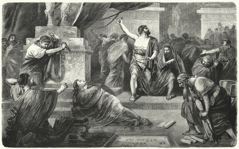 Brutus Julius Caesarin ruumiin yli, 44 eKr tekijältä Hermann Vogel