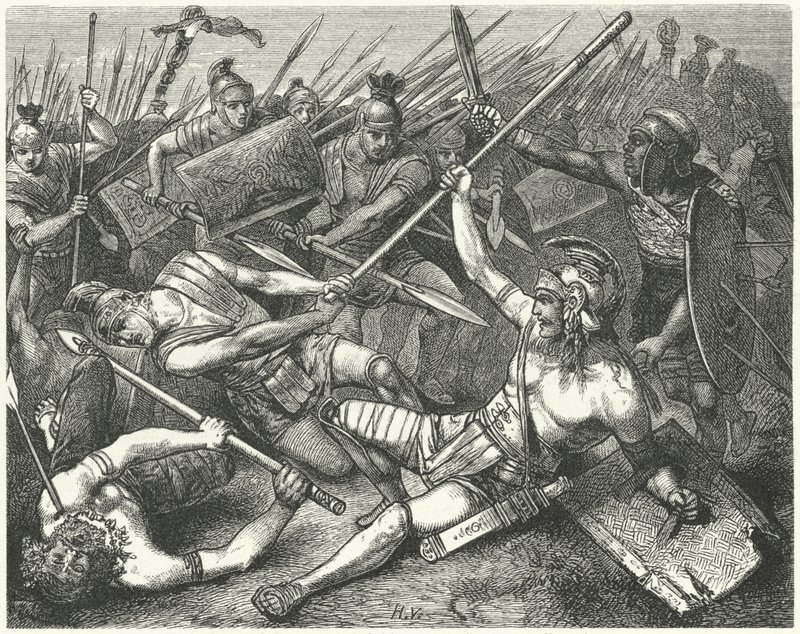 Spartacuksen kuolema, 71 eaa tekijältä Hermann Vogel
