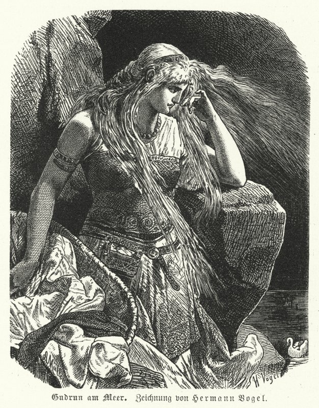 Gudrun meren rannalla tekijältä Hermann Vogel