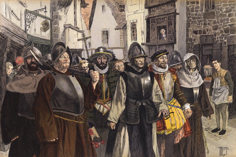 Katolisen liiton kulkue Pariisin kaduilla, 1590 tekijältä Hermann Vogel