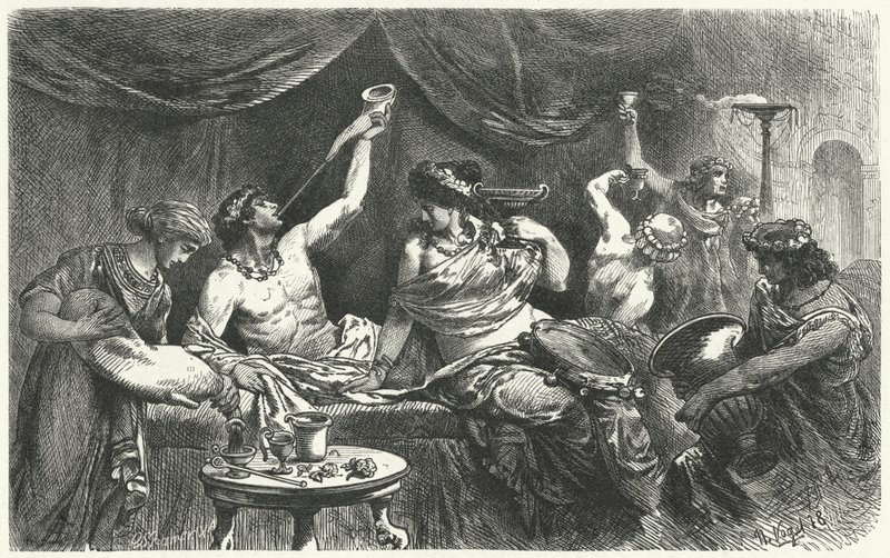 Roomalainen Bacchanal Messalinan aikaan, 1. vuosisadalla tekijältä Hermann Vogel