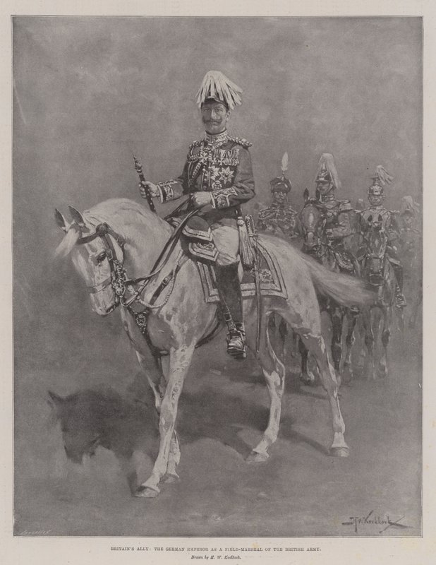 Britannian liittolainen, Saksan keisari Britannian armeijan marsalkkana tekijältä Hermanus Willem Koekkoek