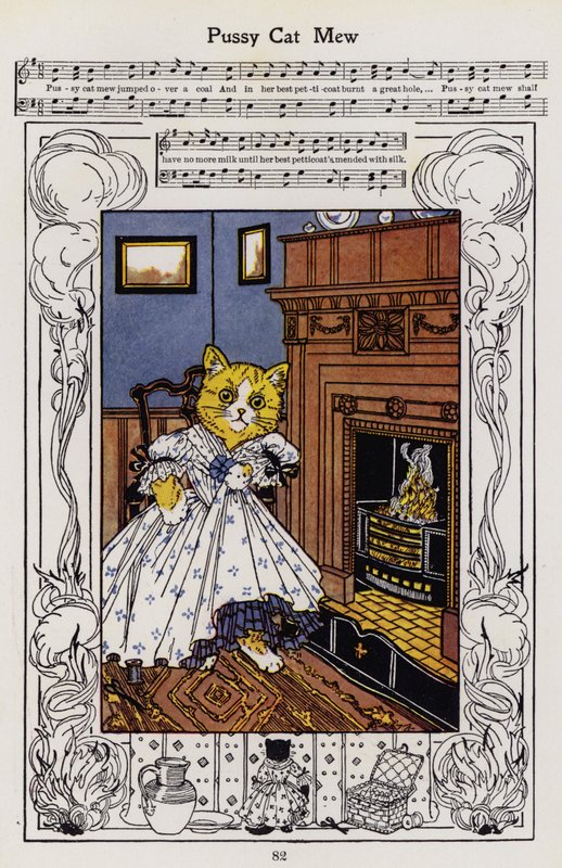 Pussy Cat Mew (väri litho) tekijältä Hilda Broughton
