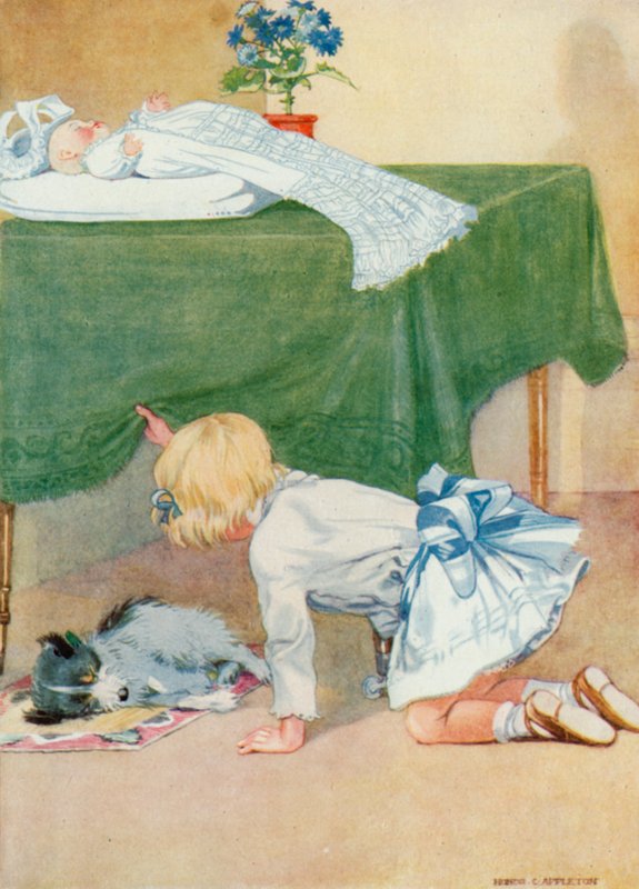 Kuvitus Josephinen syntymäpäivää varten (väri litho) tekijältä Honor Charlotte Appleton