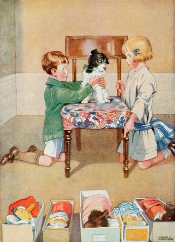 Kuvitus Josephinen syntymäpäivää varten (väri litho) tekijältä Honor Charlotte Appleton