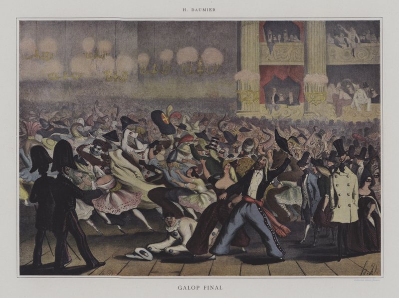 Galopin finaali (väri litho) tekijältä Honore (after) Daumier