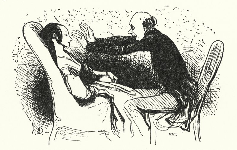 Hypnotisoija (litho) tekijältä Honore (after) Daumier
