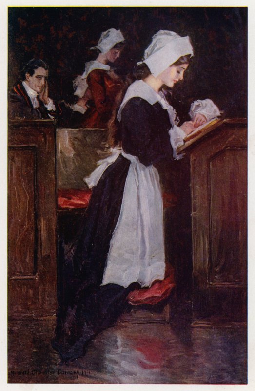 Henry Wadsworth Longfellowin kuvitus Evangelinelle, A Tale of Arcadie (värilitho) tekijältä Howard Chandler (after) Christy